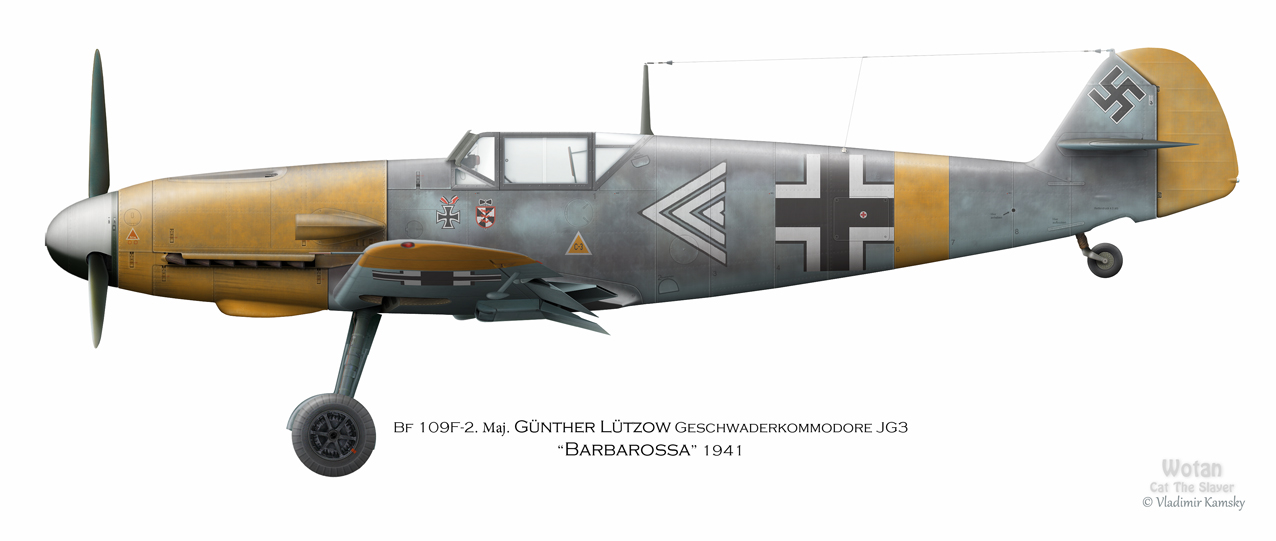 Bf109F-2. Maj. Gunther Lutzow, Geschwaderkommodore JG3, “Barbarossa” 1941